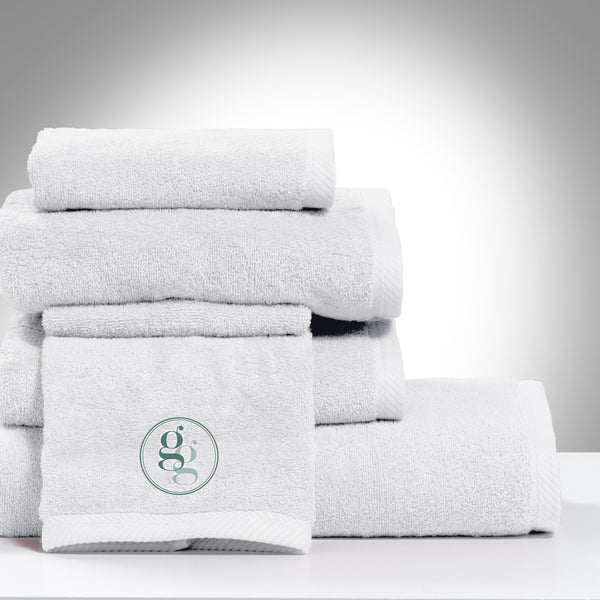 Spugna GAIA Set 5 Pezzi col. Bianco con Ricamo